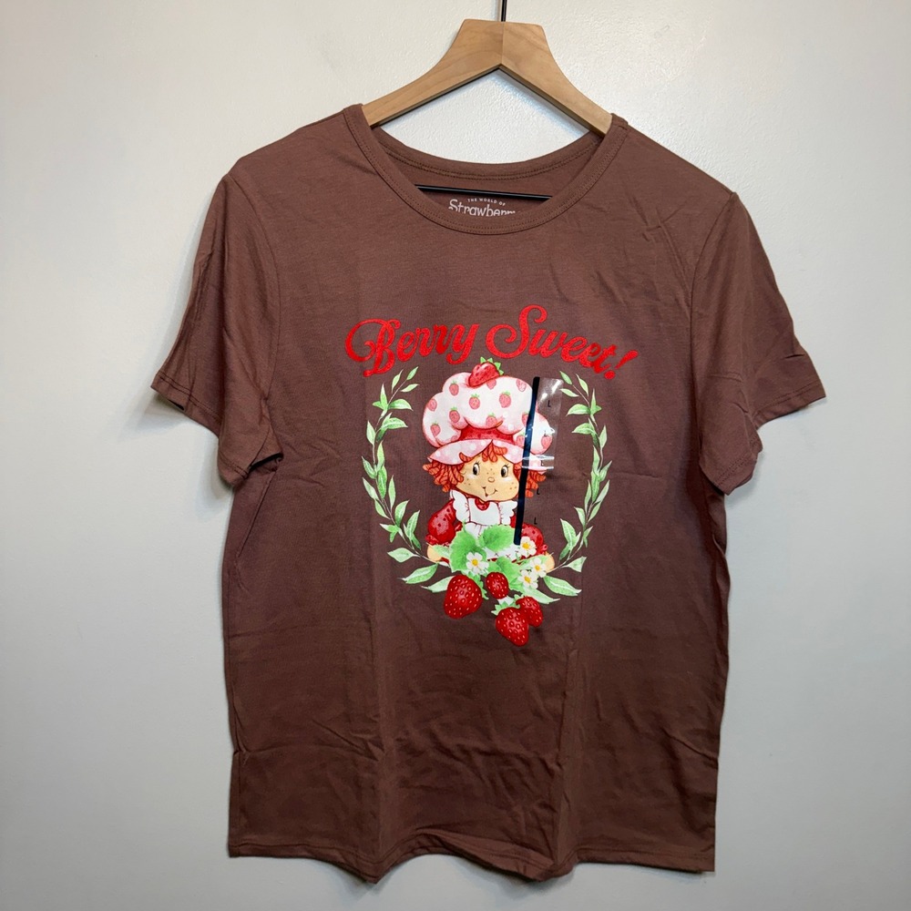Strawberry Shortcake Graphic Tee Berry Sweet Double Sided Women's Large NWT